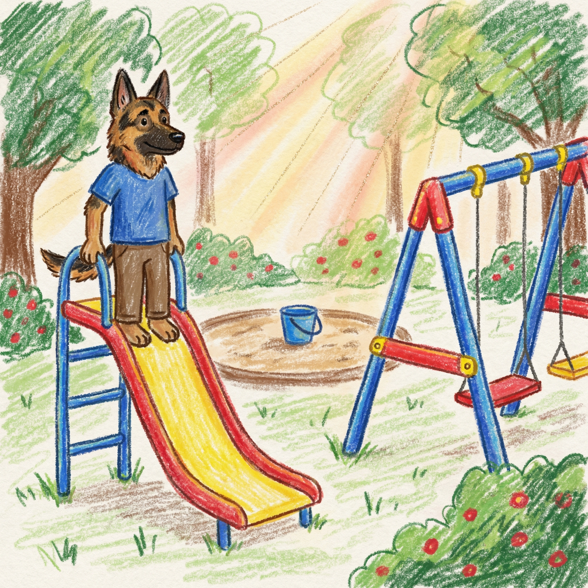 Child's Crayon Drawing example